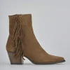 Stivaletti tacco 6cm camoscio marrone