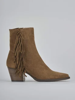 Stivaletti tacco 6cm camoscio marrone