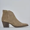 Stivaletti tacco 6cm camoscio marrone