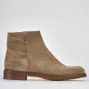 Stivaletti tacco 2cm camoscio marrone