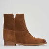 Stivaletti tacco 2cm camoscio marrone