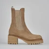 Stivaletti tacco 4cm camoscio beige