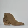 Stivaletti tacco 4cm camoscio beige