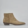 Stivaletti tacco 3cm camoscio marrone