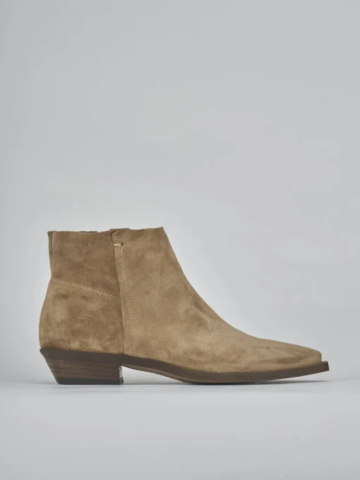 Stivaletti tacco 3cm camoscio marrone