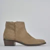 Stivaletti tacco 4cm camoscio marrone