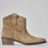 Stivaletti tacco 3cm camoscio marrone
