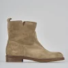 Stivaletti tacco 2cm camoscio marrone