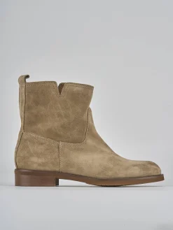 Stivaletti tacco 2cm camoscio marrone