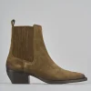 Stivaletti tacco 3cm camoscio marrone