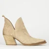 Stivaletti tacco 6cm camoscio beige