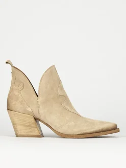 Stivaletti tacco 6cm camoscio beige