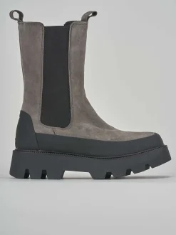 Stivaletti tacco 3cm camoscio beige