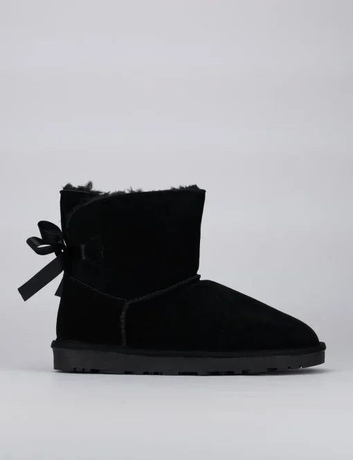 Stivaletti tacco 1cm camoscio nero