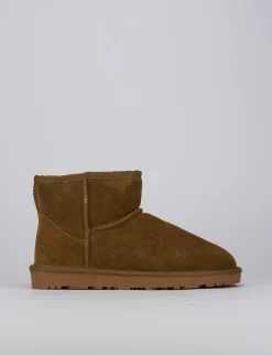 Stivaletti tacco 1cm camoscio marrone