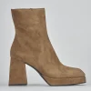 Stivaletti tacco 7cm camoscio marrone