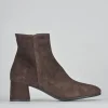Stivaletti tacco 6cm camoscio testa
