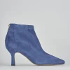 Stivaletti tacco 7cm camoscio blu