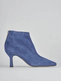 Stivaletti tacco 7cm camoscio blu