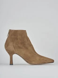 Stivaletti tacco 7cm camoscio marrone