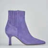 Stivaletti tacco 7cm camoscio viola