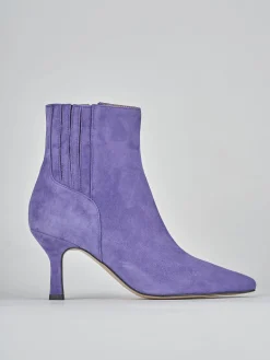 Stivaletti tacco 7cm camoscio viola