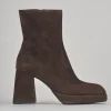 Stivaletti tacco 7cm camoscio testa