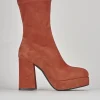 Stivaletti tacco 8cm camoscio arancio