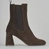 Stivaletti tacco 7cm camoscio testa