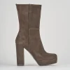 Stivaletti tacco 10cm camoscio testa