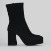 Stivaletti tacco 8cm camoscio nero