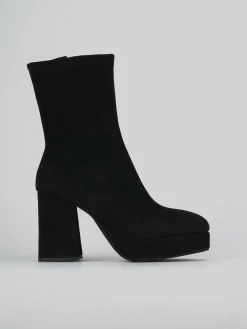 Stivaletti tacco 8cm camoscio nero