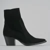 Stivaletti tacco 7cm camoscio nero