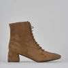 Stivaletti tacco 5cm camoscio marrone
