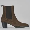 Stivaletti tacco 6cm camoscio testa
