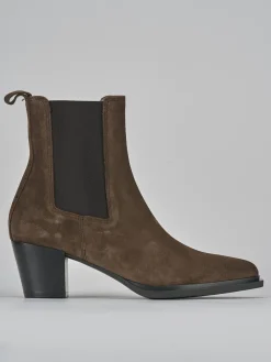 Stivaletti tacco 6cm camoscio testa