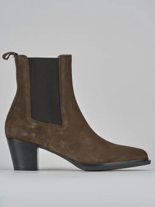 Stivaletti tacco 6cm camoscio testa