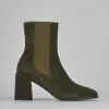 Stivaletti tacco 7cm camoscio verde