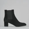 Stivaletti tacco 6cm camoscio nero