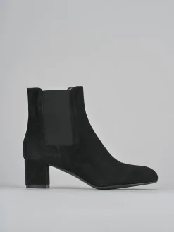 Stivaletti tacco 6cm camoscio nero