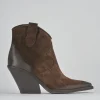 Stivaletti tacco 7cm camoscio testa
