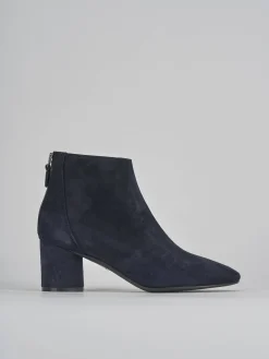 Stivaletti tacco 5cm camoscio blu