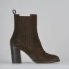 Stivaletti tacco 8cm camoscio testa