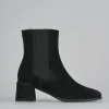 Stivaletti tacco 5cm camoscio nero