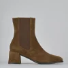 Stivaletti tacco 5cm camoscio marrone