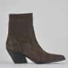 Stivaletti tacco 7cm camoscio testa