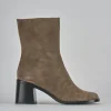 Stivaletti tacco 5cm camoscio beige