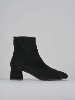 Stivaletti tacco 6cm camoscio nero