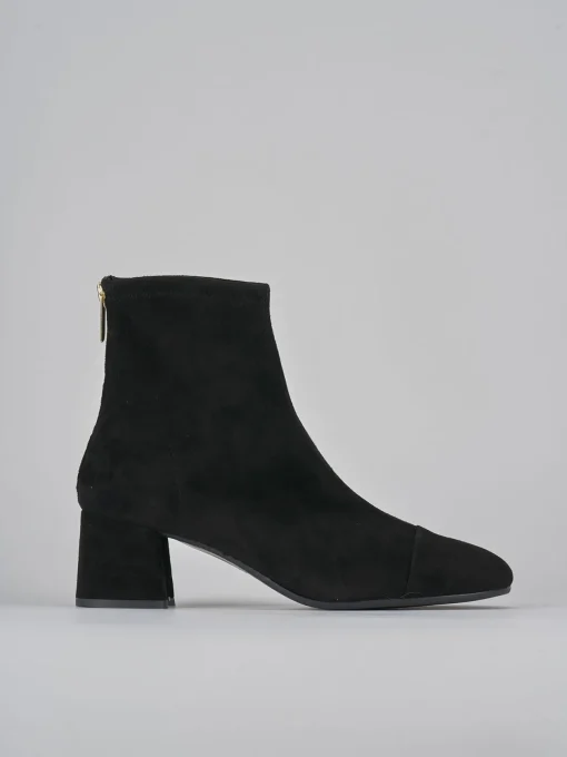 Stivaletti tacco 6cm camoscio nero