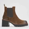 Stivaletti tacco 6cm camoscio marrone